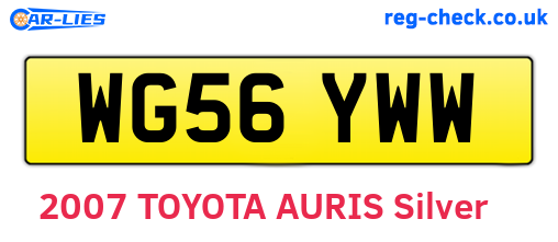 WG56YWW are the vehicle registration plates.
