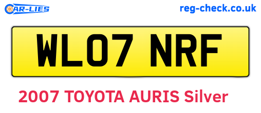 WL07NRF are the vehicle registration plates.