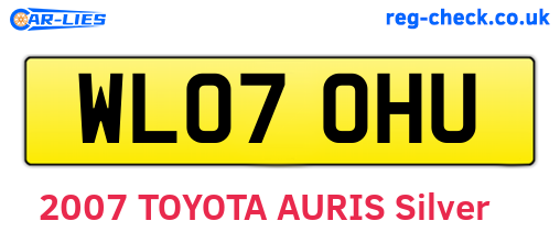 WL07OHU are the vehicle registration plates.