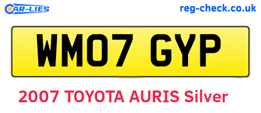 WM07GYP are the vehicle registration plates.