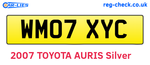 WM07XYC are the vehicle registration plates.