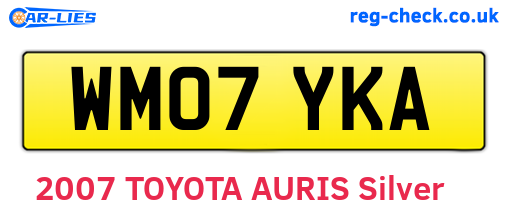 WM07YKA are the vehicle registration plates.