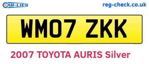 WM07ZKK are the vehicle registration plates.