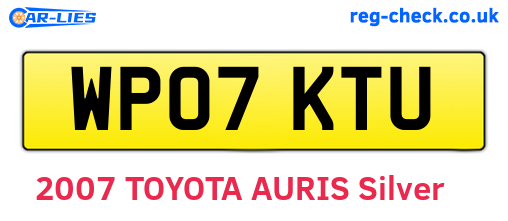 WP07KTU are the vehicle registration plates.
