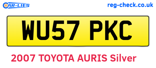 WU57PKC are the vehicle registration plates.
