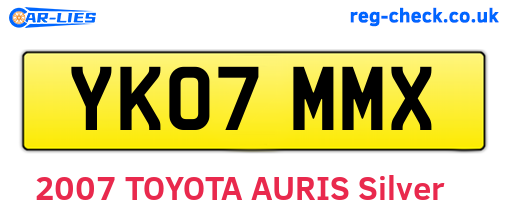 YK07MMX are the vehicle registration plates.
