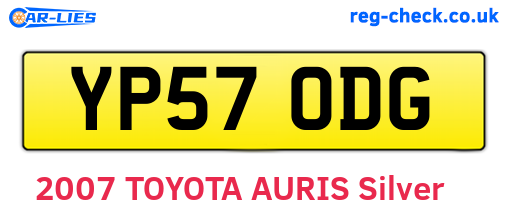 YP57ODG are the vehicle registration plates.