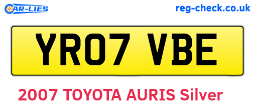 YR07VBE are the vehicle registration plates.