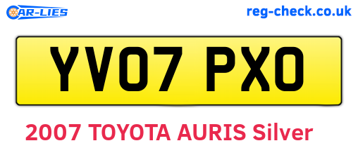 YV07PXO are the vehicle registration plates.