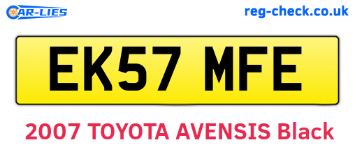 EK57MFE are the vehicle registration plates.