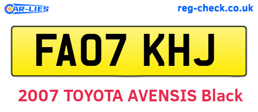FA07KHJ are the vehicle registration plates.