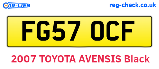 FG57OCF are the vehicle registration plates.