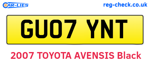 GU07YNT are the vehicle registration plates.