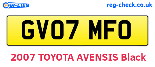 GV07MFO are the vehicle registration plates.