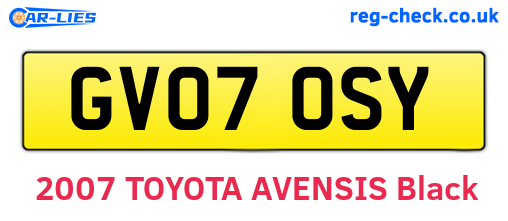GV07OSY are the vehicle registration plates.