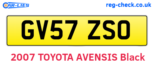 GV57ZSO are the vehicle registration plates.