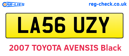 LA56UZY are the vehicle registration plates.