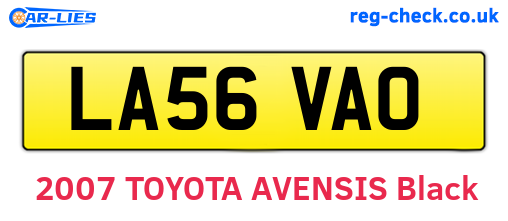 LA56VAO are the vehicle registration plates.