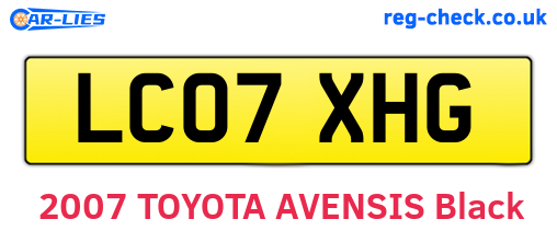 LC07XHG are the vehicle registration plates.
