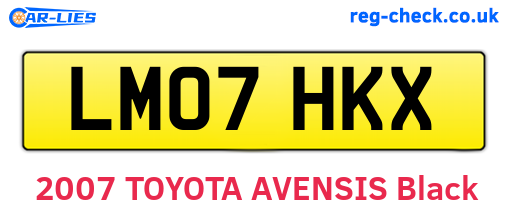 LM07HKX are the vehicle registration plates.