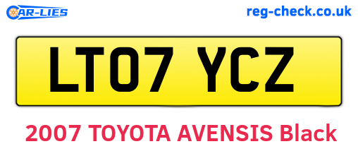 LT07YCZ are the vehicle registration plates.