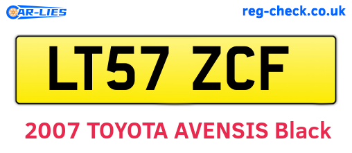LT57ZCF are the vehicle registration plates.