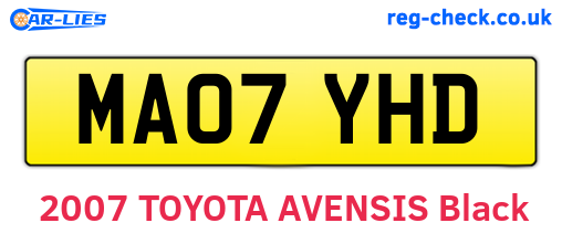MA07YHD are the vehicle registration plates.