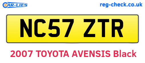 NC57ZTR are the vehicle registration plates.