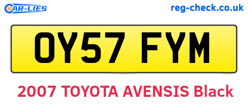 OY57FYM are the vehicle registration plates.
