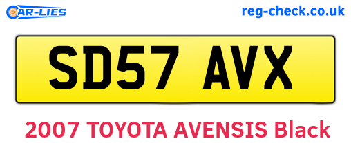 SD57AVX are the vehicle registration plates.