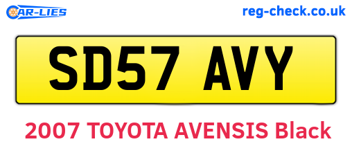 SD57AVY are the vehicle registration plates.