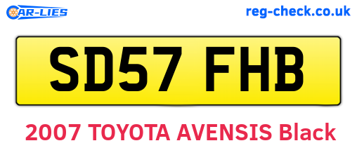 SD57FHB are the vehicle registration plates.