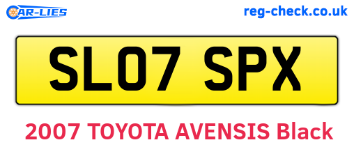 SL07SPX are the vehicle registration plates.