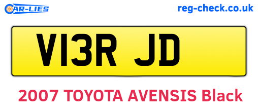 V13RJD are the vehicle registration plates.