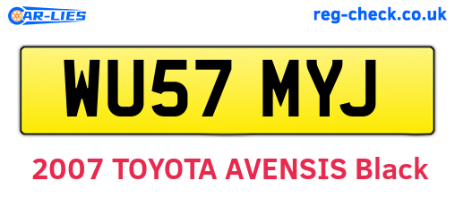 WU57MYJ are the vehicle registration plates.
