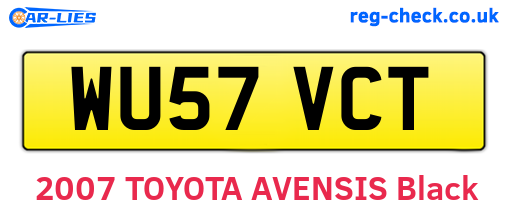 WU57VCT are the vehicle registration plates.