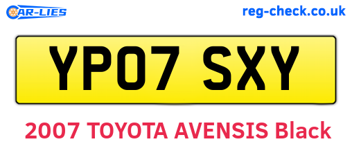 YP07SXY are the vehicle registration plates.