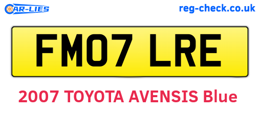 FM07LRE are the vehicle registration plates.
