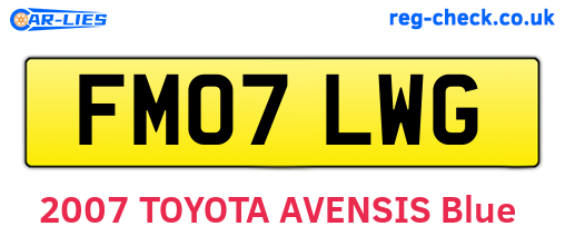 FM07LWG are the vehicle registration plates.