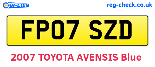 FP07SZD are the vehicle registration plates.