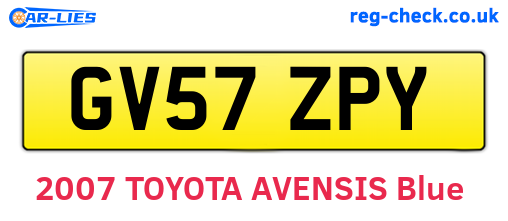 GV57ZPY are the vehicle registration plates.