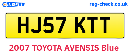 HJ57KTT are the vehicle registration plates.
