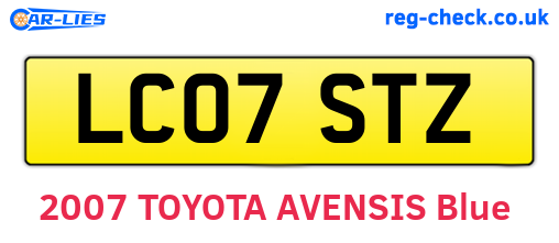 LC07STZ are the vehicle registration plates.