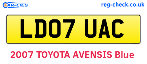 LD07UAC are the vehicle registration plates.