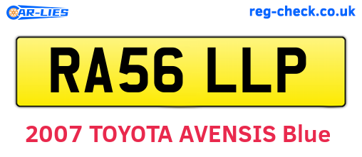 RA56LLP are the vehicle registration plates.
