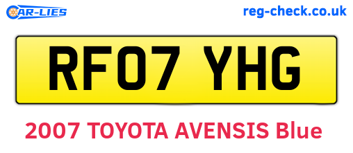 RF07YHG are the vehicle registration plates.
