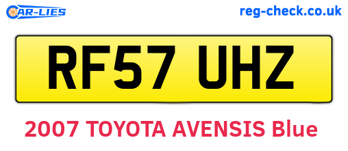RF57UHZ are the vehicle registration plates.