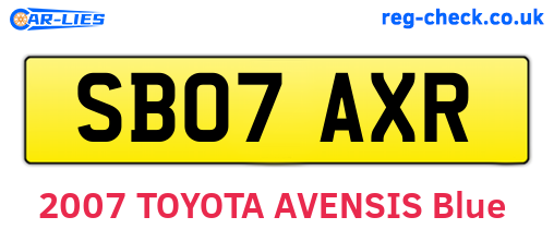 SB07AXR are the vehicle registration plates.
