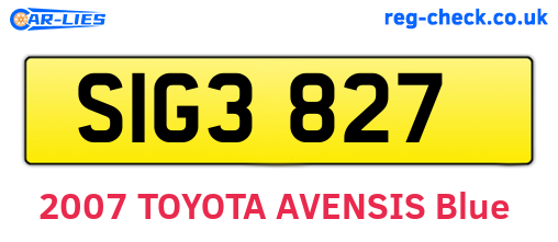 SIG3827 are the vehicle registration plates.
