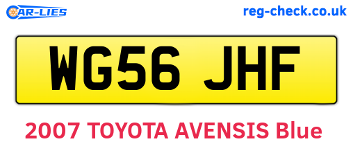 WG56JHF are the vehicle registration plates.